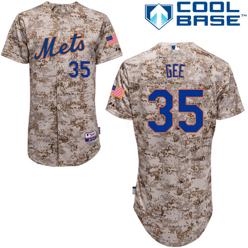 Dillon Gee #35 MLB Jersey-New York Mets Men's Authentic Alternate Camo Cool Base Baseball Jersey